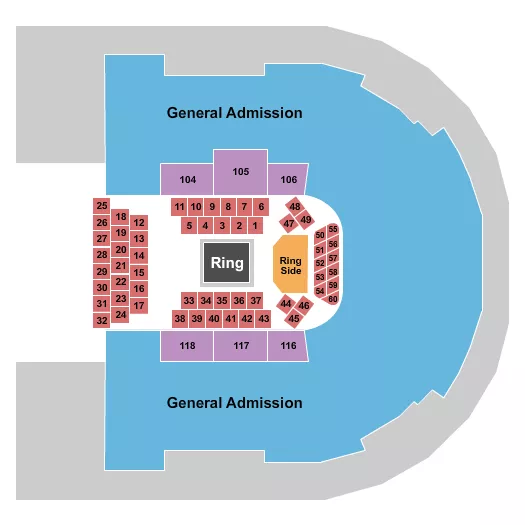 seating chart for Sames Auto Arena - Boxing - eventticketscenter.com