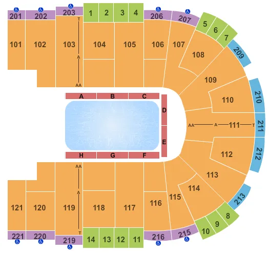 seating chart for Sames Auto Arena - Disney On Ice 2 - eventticketscenter.com