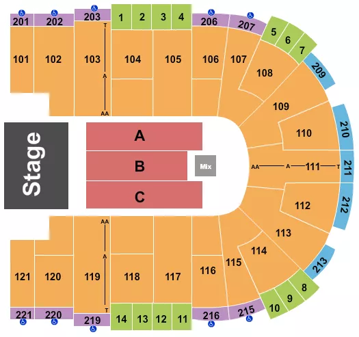 seating chart for Sames Auto Arena - End Stage 3 - eventticketscenter.com