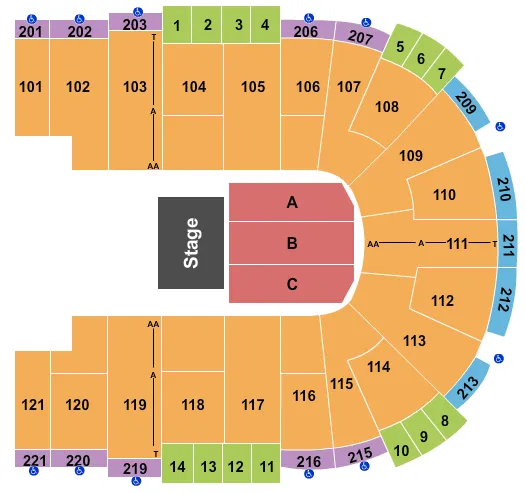 seating chart for Sames Auto Arena - Gloria Trevi - eventticketscenter.com