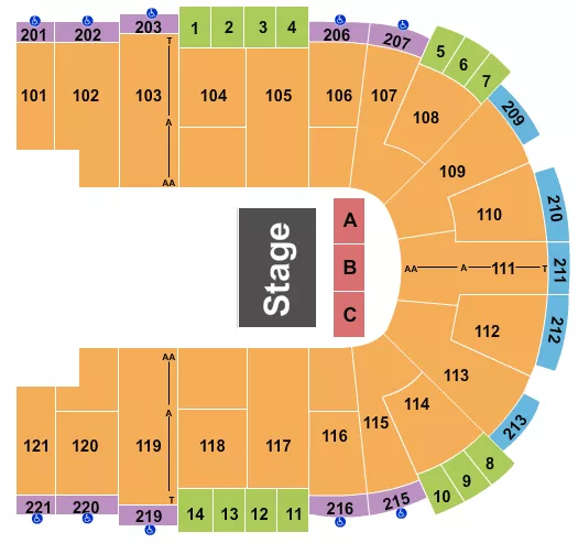seating chart for Sames Auto Arena - Quarter House 2 - eventticketscenter.com