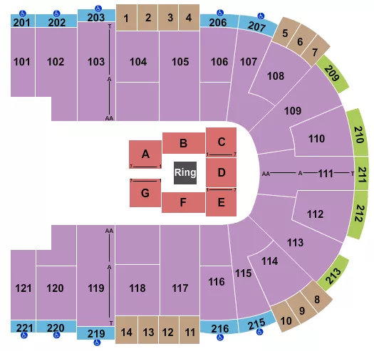 seating chart for Sames Auto Arena - Wrestling - eventticketscenter.com