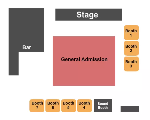 seating chart for Sam's Burger Joint - End Stage - eventticketscenter.com