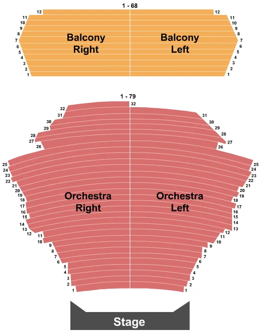 seating chart for San Jose Center For The Performing Arts - Endstage No Pit - eventticketscenter.com