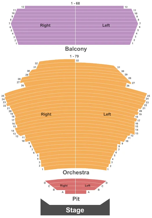 seating chart for San Jose Center For The Performing Arts - End Stage - eventticketscenter.com