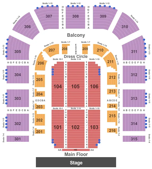 seating chart for San Jose Civic - End Stage - eventticketscenter.com