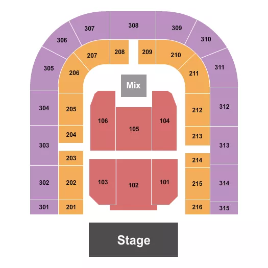 seating chart for San Jose Civic - Endstage 2 - eventticketscenter.com