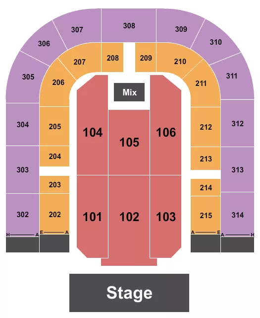 seating chart for San Jose Civic - Endstage 4 - eventticketscenter.com