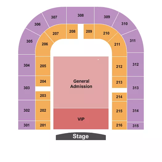 seating chart for San Jose Civic - Endstage GA/VIP - eventticketscenter.com