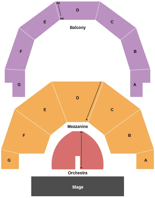 seating chart for Sanders Theatre - End Stage - eventticketscenter.com