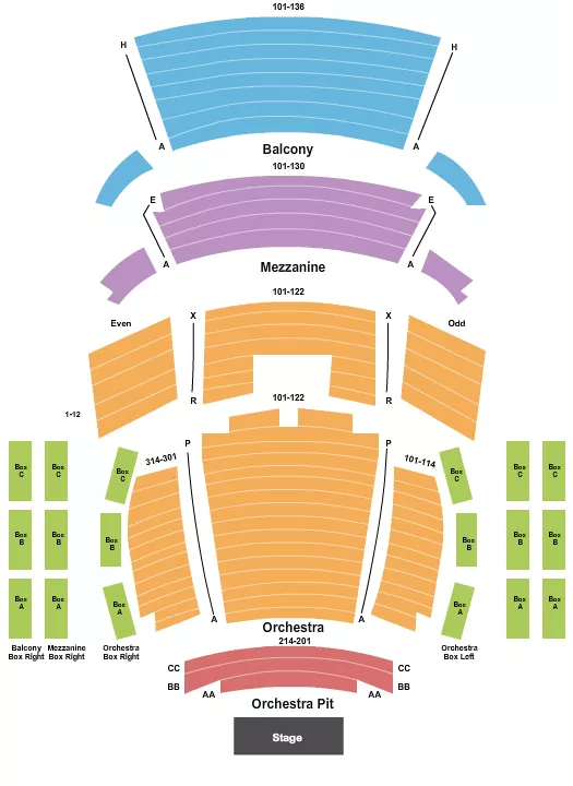 seating chart for Sandler Center For The Performing Arts - End Stage - eventticketscenter.com