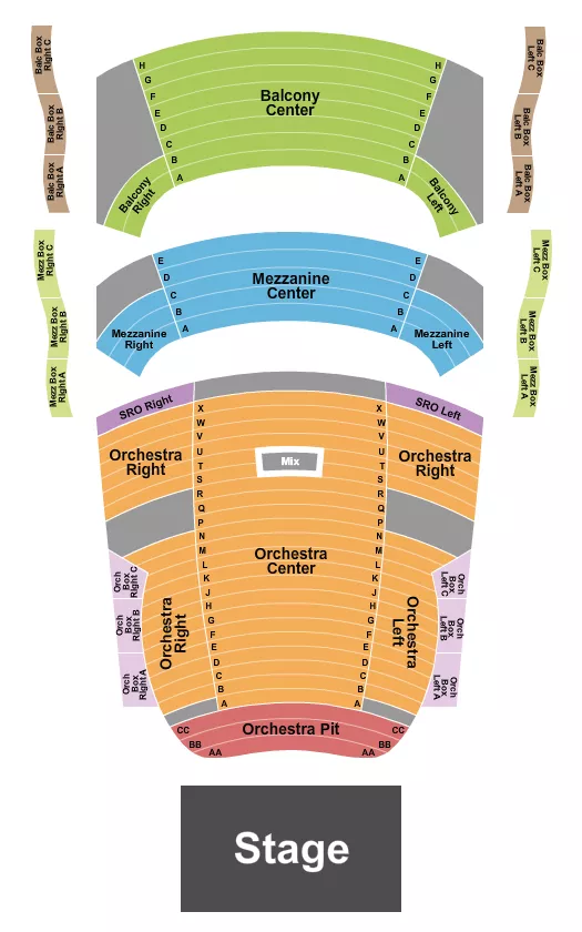 seating chart for Sandler Center For The Performing Arts - Endstage 2 - eventticketscenter.com