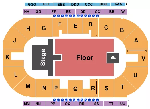 seating chart for Sandman Centre - Bryan Adams - eventticketscenter.com