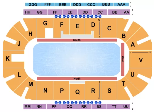 seating chart for Sandman Centre - Stars On Ice - eventticketscenter.com