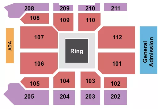 seating chart for Wind Creek Event Center - MMA - eventticketscenter.com