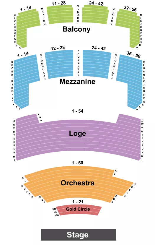 seating chart for Sangamon Auditorium - End Stage - eventticketscenter.com