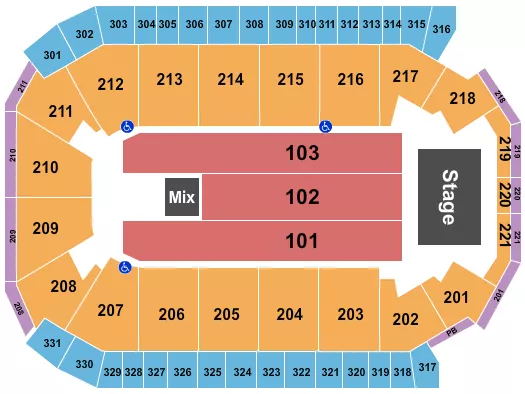 seating chart for Rio Rancho Events Center - Endstage 2 - eventticketscenter.com