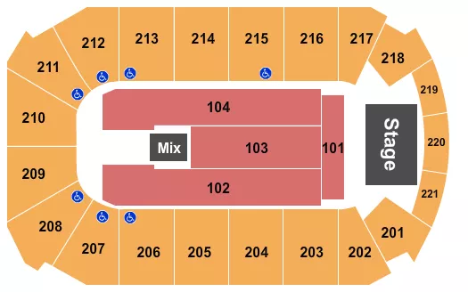 seating chart for Rio Rancho Events Center - Endstage 3 - eventticketscenter.com