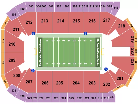 seating chart for Rio Rancho Events Center - Indoor Football - eventticketscenter.com