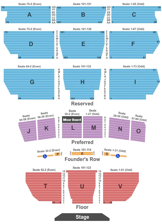 seating chart for Santa Barbara Bowl - End Stage - eventticketscenter.com
