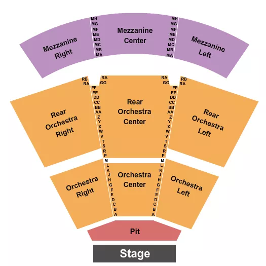 seating chart for Santa Fe Opera Theatre - Endstage Rows - eventticketscenter.com