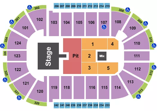 seating chart for Santander Arena - Brantley Gilbert - eventticketscenter.com
