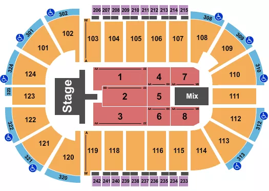 seating chart for Santander Arena - Bryan Adams - eventticketscenter.com