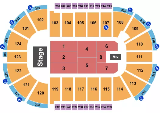 seating chart for Santander Arena - Endstage 1-8 - eventticketscenter.com