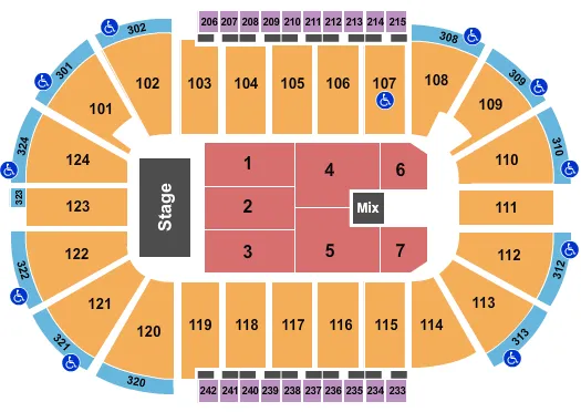 seating chart for Santander Arena - Endstage 3 - eventticketscenter.com