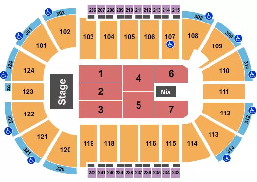 seating chart for Santander Arena - Endstage 7 - eventticketscenter.com