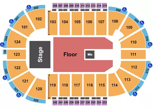 seating chart for Santander Arena - Endstage Floor - eventticketscenter.com
