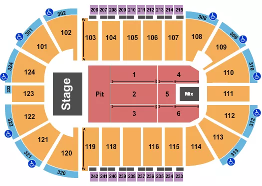 seating chart for Santander Arena - Endstaga GA Pit - eventticketscenter.com