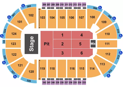 seating chart for Santander Arena - Endstage Pit 2 - eventticketscenter.com