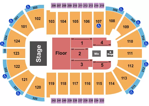 seating chart for Santander Arena - Forrest Frank - eventticketscenter.com