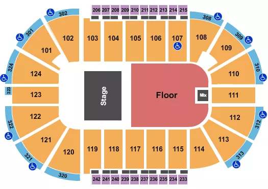 seating chart for Santander Arena - Half House GA Flr - eventticketscenter.com