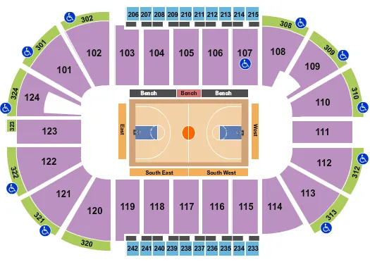 seating chart for Santander Arena - Harlem Globetrotters - eventticketscenter.com