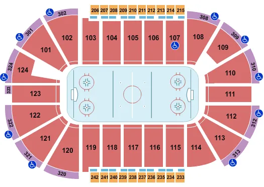 seating chart for Santander Arena - Hockey - eventticketscenter.com