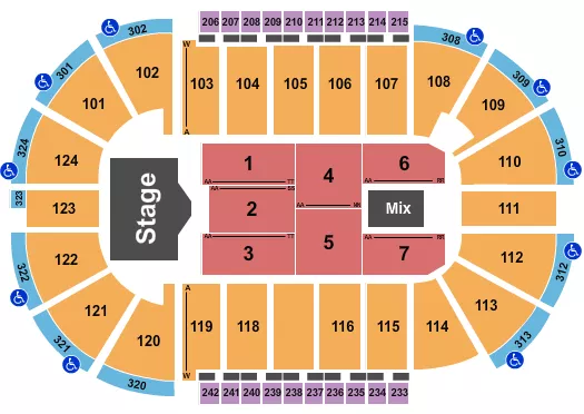 seating chart for Santander Arena - Koe Wetzel - eventticketscenter.com
