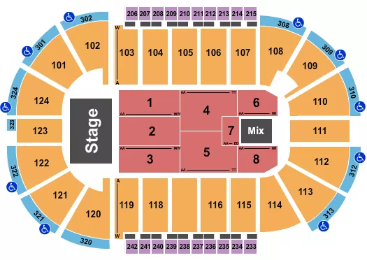 seating chart for Santander Arena - Lil Wayne - eventticketscenter.com