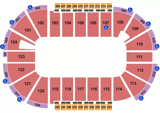 seating chart for Santander Arena - Open Floor - eventticketscenter.com
