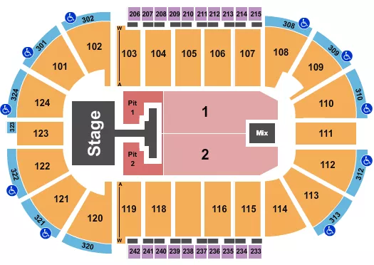seating chart for Santander Arena - Phil Wickham - eventticketscenter.com