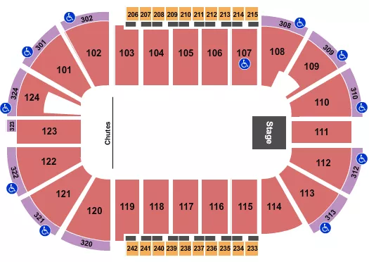 seating chart for Santander Arena - Rodeo - eventticketscenter.com
