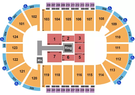 seating chart for Santander Arena - Wrestling 2 - eventticketscenter.com