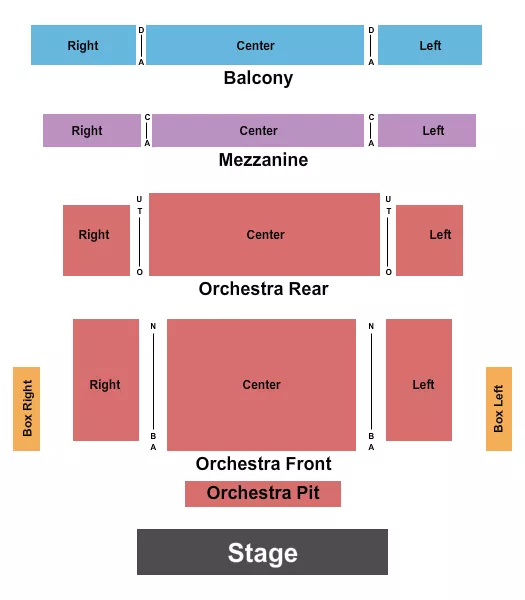 seating chart for Sarah Belk Gambrell Center for the Arts - Endstage - eventticketscenter.com