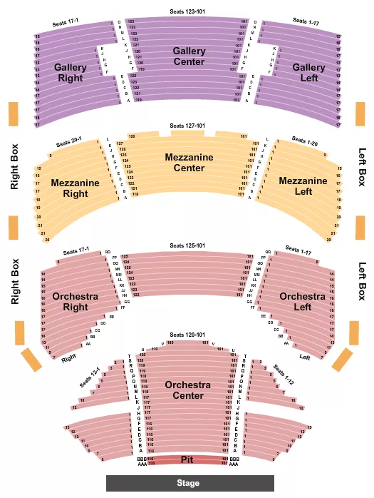 seating chart for Sarofim Hall - Hobby Center - End Stage - eventticketscenter.com