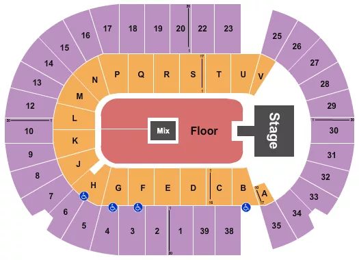 seating chart for SaskTel Centre - Endstage GA Flr/Catwalk - eventticketscenter.com