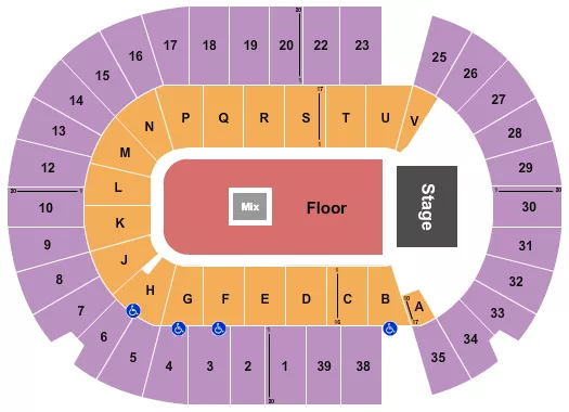 seating chart for SaskTel Centre - Endstage GA Floor - eventticketscenter.com