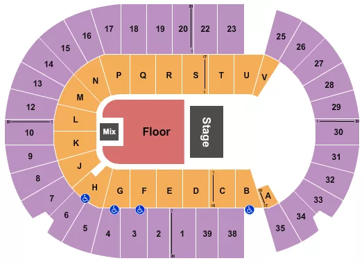 seating chart for SaskTel Centre - Half House GA 2 - eventticketscenter.com