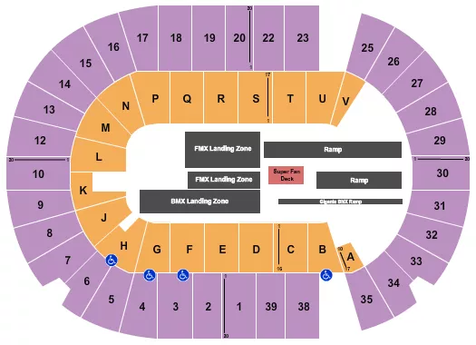 seating chart for SaskTel Centre - Nitro Circus - eventticketscenter.com