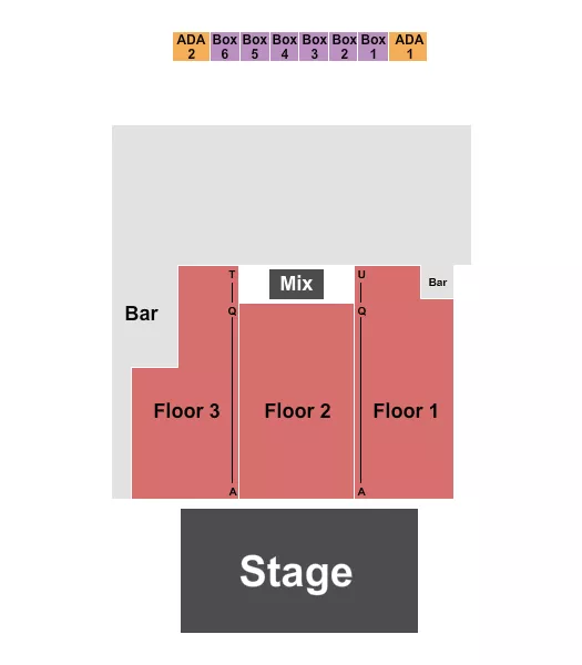 seating chart for Satellite Music Hall - Endstage - eventticketscenter.com